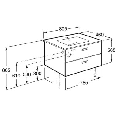 ROCA Тумба с умывальником Victoria Basic (A855852423)